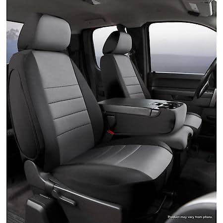 FIA NP98-38 GRAY, CUSTOM SEAT COVER FRONT 40/20/40, NEOPRENE, BLACK/GRAY