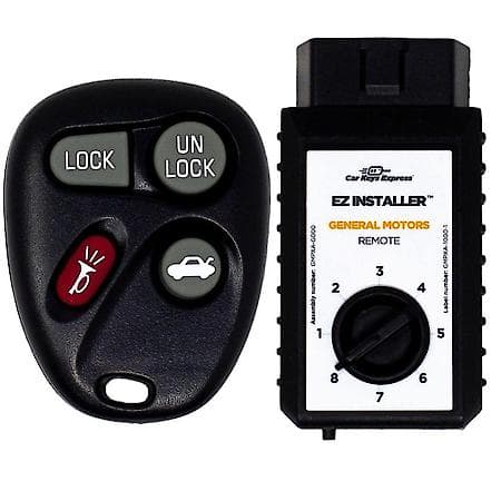Replacement GM Keyless Entry Remote with EZ Installer, 4 Buttons with Additional Button Kits
