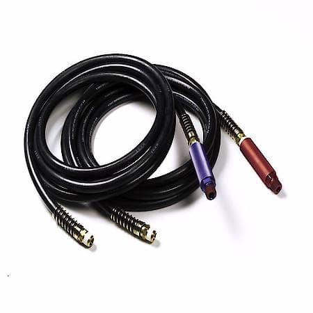 Rubber Air Lines, 12', Black with Red & Blue Grips