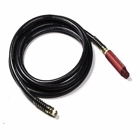 Rubber Air Hose, 15', Black with Red Anodized Grips