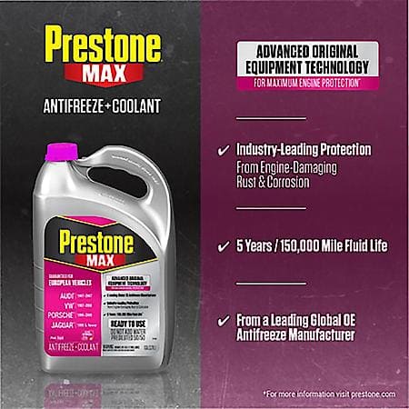 MAX Original Equipment Antifreeze + Coolant: Euro Pink, 50/50 Ready-to-Use, 1 Gallon