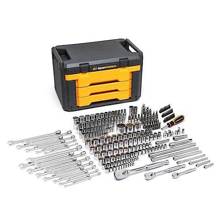 243 Piece 12 Point Mechanics Tool Set In 3 Drawer Storage Box