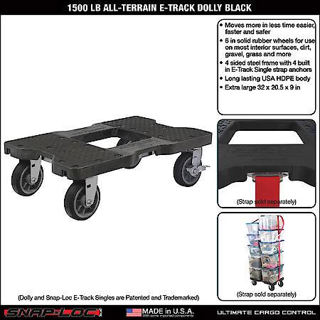 1,500 lb All-Terrain E-Track Dolly Black