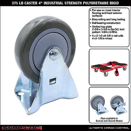 375 lb Caster 4 Inch Industrial Strength Polyurethane Rigid
