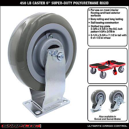 450 lb Caster 6 Inch Super-Duty Polyurethane Rigid