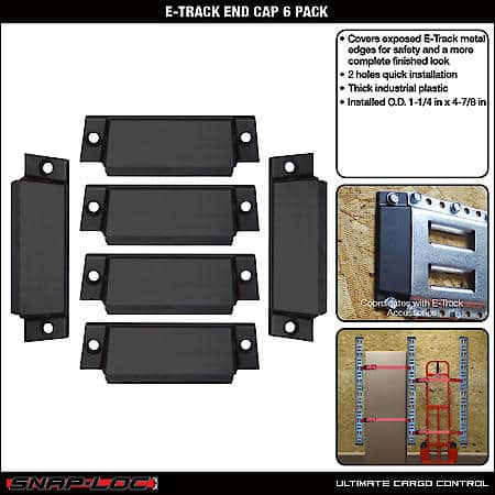 E-Track End Cap Heavy Duty Plastic 6-Pack