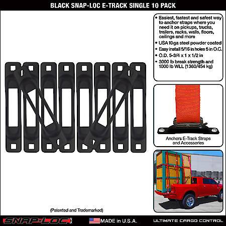 Black Snap-Loc E-Track Single Strap Anchor 10-Pack