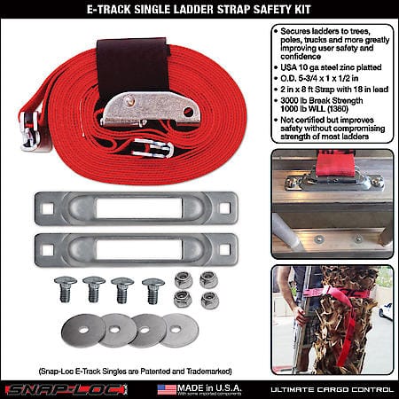 E-Track Single Ladder Strap Safety Tie-Down Anchor Kit