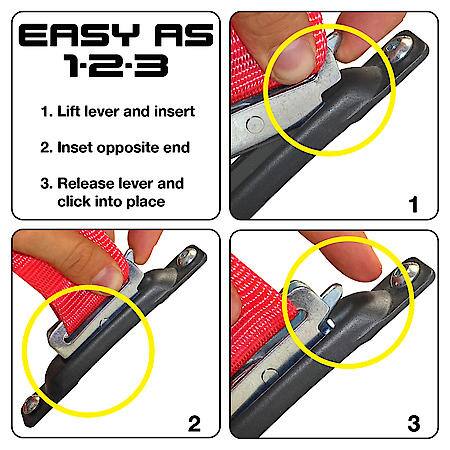 Black E-Track Single Strap Anchor 4-Pack with Carriage Bolts