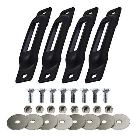 Black E-Track Single Strap Anchor 4-Pack with Carriage Bolts