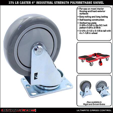 375 lb Caster 4 Inch Industrial Strength Polyurethane Swivel