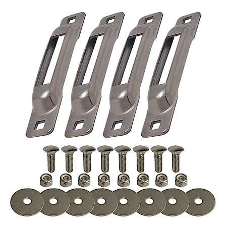Stainless E-Track Single Strap Anchor 4-Pack with Carriage Bolts