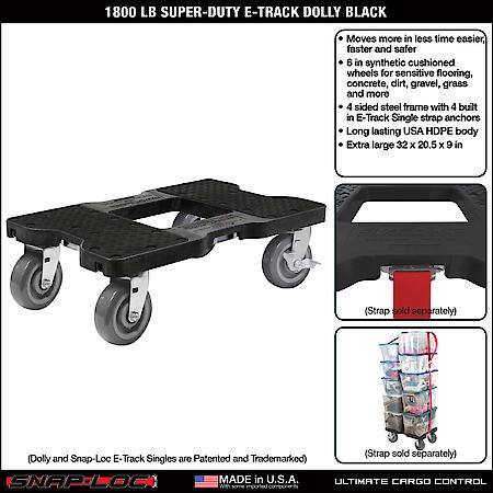 1,800 lb Super-Duty E-Track Dolly Black