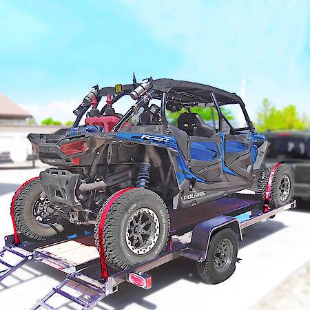 E-Track Single Truck Trailer Tie-Down Anchor Kit with 2 in x 16 ft Ratchet Strap 4,400 lb