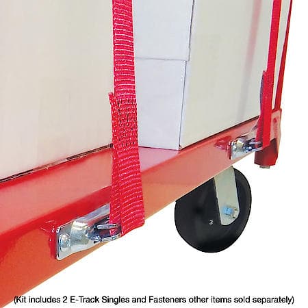 E-Track Single Cart Strap Tie-Down Anchor Kit with 2 in x 16 ft Cam 3,000 lb