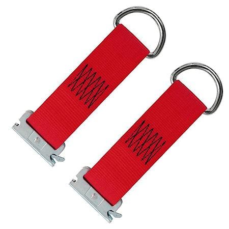 2 x 9 Inch E-Track D-Ring Tie-Down Strap 4,400 lb 2-Pack