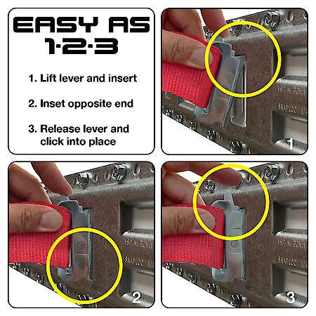 2 in x 12 ft E-Track Ratchet Strap Tie-Down 4,400 lb