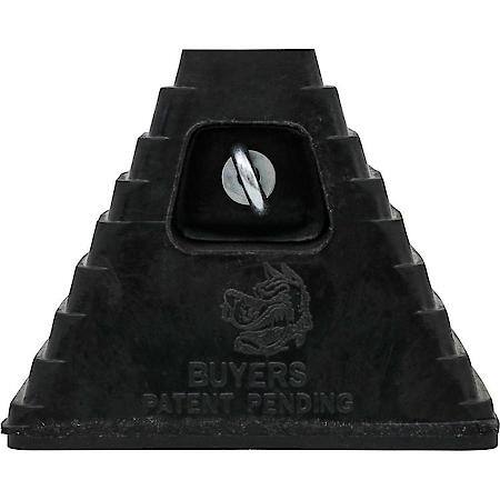 Heavy Duty Rubber Wheel Chock with Recessed Chain Eye 10 x 8 x 6 Inch