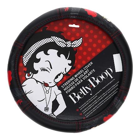 Betty Boop Skyline Steering Wheel Cover: Padded Leather-Like, Fits 14.5┐15 in.