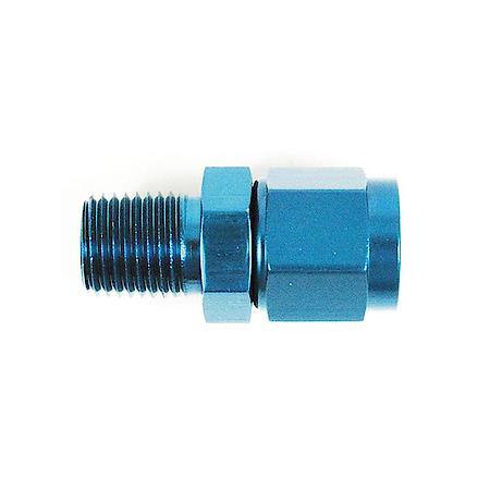 Straight, -8An Swivel, Anodized, Blue, Aluminum, Single