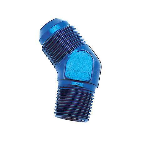 45Degree, Flare To Pipe Elbow, -8An X 3/8 Nptf, Anodized, Blue, Aluminum, Single