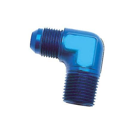 90 Degree Flare, -8An X 1/2 Nptf, Anodized, Aluminum, Black, Single