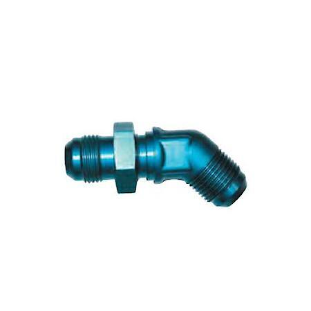 45 Degree Bulkhead Flare, -8An, Anodized, Black, Aluminum, Single
