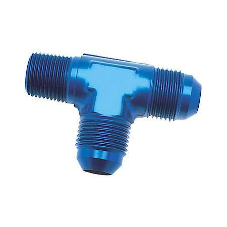 180 Degree, -8An Tee On Run, Anodized, Blue, Aluminum, Single