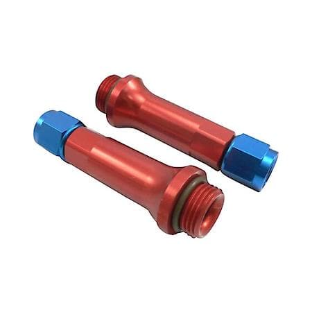 -6An, 3/4-16 Thread Size, Anodized, Red/ Blue, Aluminum, Set Of 2