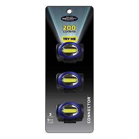 Connector Headlamp, 200 Lumens, 3AAA, 3-Pack
