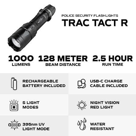 Trac Tact-R 1000 Lumen Rechargeable Flashlight