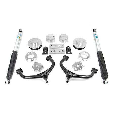 Suspension Lift Kit: 4"Front Lift, 2"Rear Lift, Black/ Silver Components