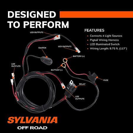 Off Road Universal 4 Output LED Wiring Harness, 9.75 feet
