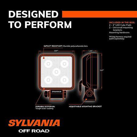 Slim Off Road 3 Inch LED Pod Cube, Flood Beam, Compact Design