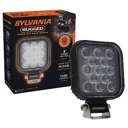 Rugged Off Road 4 Inch LED Pod Cube, Flood Beam, IP69K Waterproof Rating