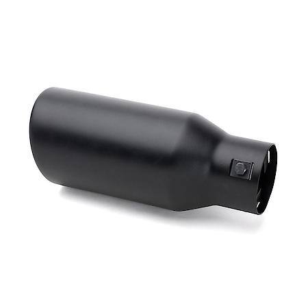 Black Stainless Steel Exhaust Tip: Universal, 2.25" ID x 3.75" OD x 9" L