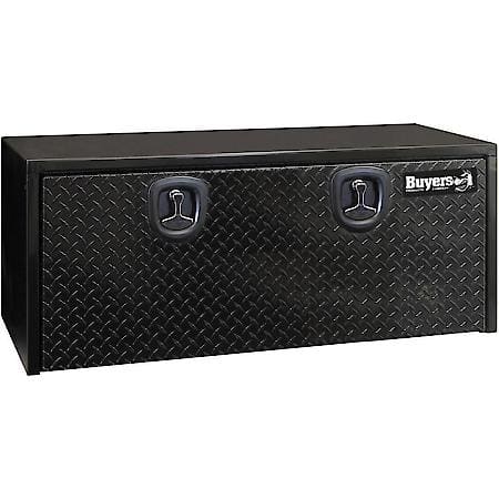 18x18x48 Inch Gloss Black Steel Underbody Truck Box With Aluminum Door