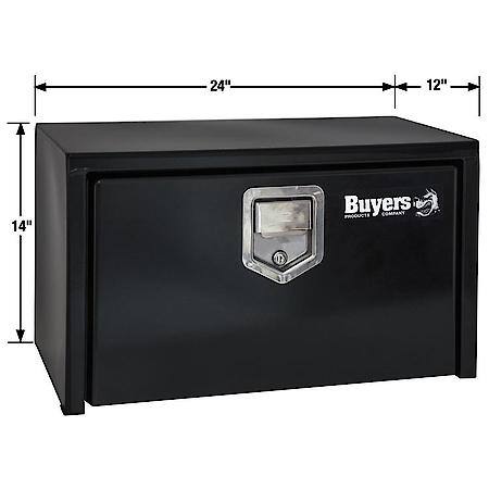 14x12x24 Inch Black Steel Underbody Truck Box With Paddle Latch