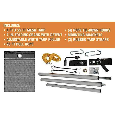 Aluminum Tarp System With Mesh Tarp 8 x 22 Foot