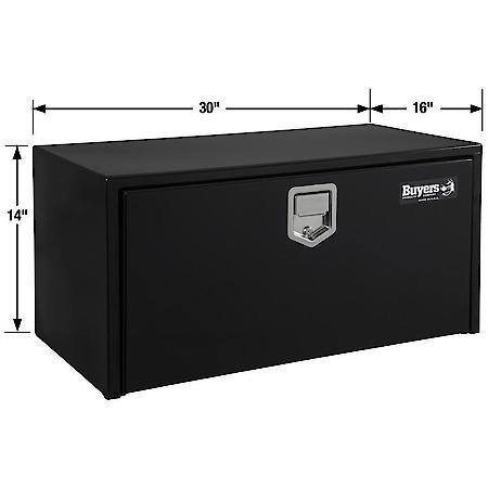 14x16x30 Inch Black Steel Underbody Truck Box With Paddle Latch