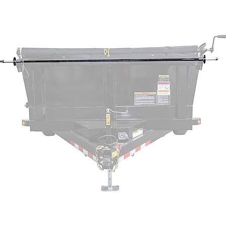 102 Inch Black Powder Coated Rear Anti-Sail Tarp Tension Bow Kit with Rollers