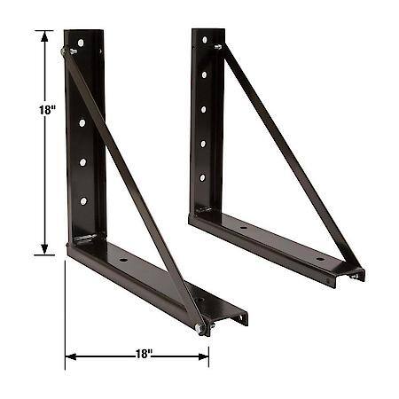 18x18 Inch Bolted Black Formed Steel Mounting Brackets
