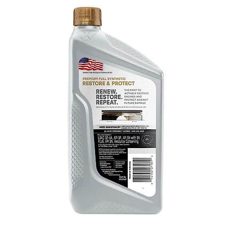 Restore & Protect 5W-20 Full Synthetic Motor Oil, Improves Fuel Economy, 1 Quart