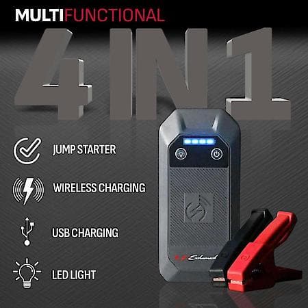 4-in-1 12V Lithium 1000A Jump Starter and Portable Power Pack: Wireless Charging