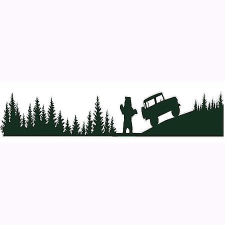 Bigfoot Forest Landscape Silhouette - Adhesive Vinyl Decal