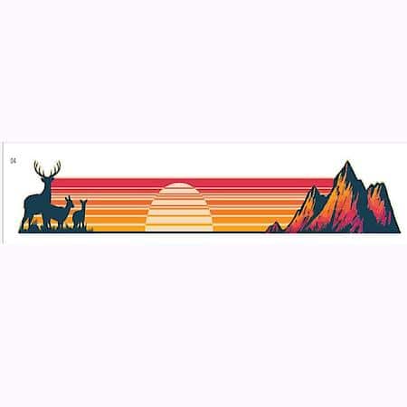 Deer Mountain Landscape Sticker