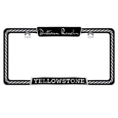 Yellowstone Rope Design Dutton Ranch Black/Chrome Metal License Plate Frame
