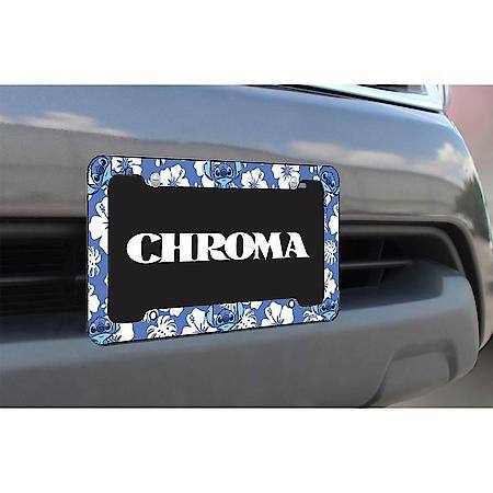 Stitch Hibiscus Blue Plastic License Plate Frame