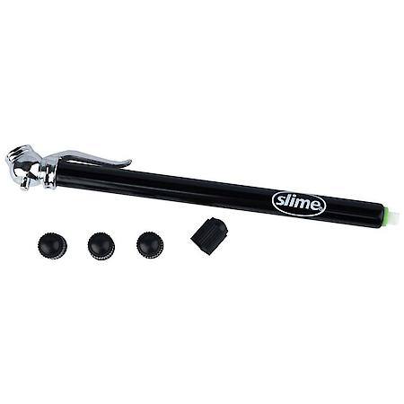 Pencil Tire Gauge: 10-50 PSI, Assorted Colors, 4 valve caps included