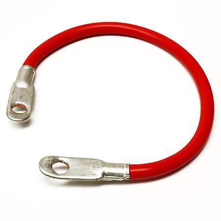 Stud Terminal Jumper Cable, 6 Gauge, Red, 9", Lug to Lug style